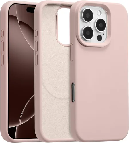 Vista 301 de Funda magnética de silicona para iPhone 13 Pro, color blanco antiguo [Compatible con Magsafe] [Forro de microfibra suave antiarañazos], funda