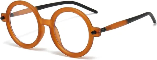 Vista 8 de Gleyemor Gafas redondas retro para hombres y mujeres, marcos de gafas circulares vintage, para disfraz, cosplay, lentes anti luz azul