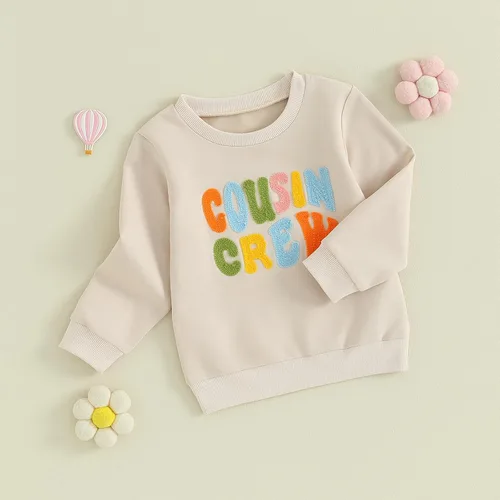 Vista 9 de Twopumpkin Sudadera de manga larga para bebé, niña, niño, niño, hermana, hermano, a juego, ropa de otoño e invierno