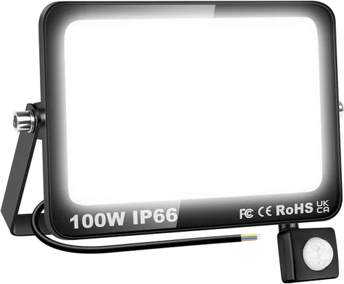 Vista 17 de Willpower Reflector LED con sensor de movimiento, luces de seguridad para exteriores de 10 W, 1000 lúmenes, lámpara exterior de 4000 K, luz blanca
