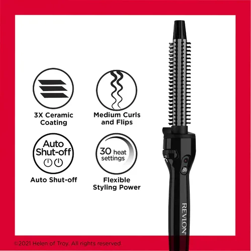 Vista 5 de REVLON Perfect Heat - Cepillo para rizador de cerámica, negro, 3/4 pulgadas