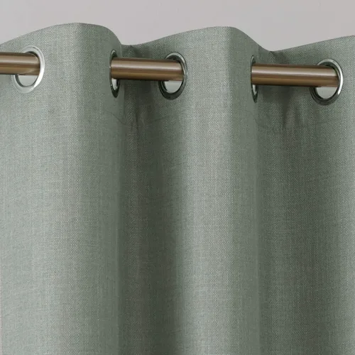 Vista 6 de Deconovo - Cortinas de oscurecimiento total, cortinas de lino sintético de ahorro de energía con revestimiento de 3 capas para ventana pequeña, 42 x