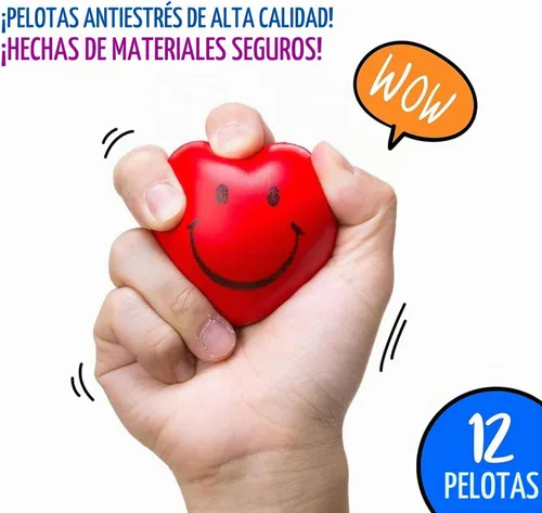 Vista 3 de Neliblu Juego de 12 bolas de estrés con forma de corazón – Bolas de estrés de San Valentín de 3 pulgadas – Bolas de espuma de corazón blando rojas