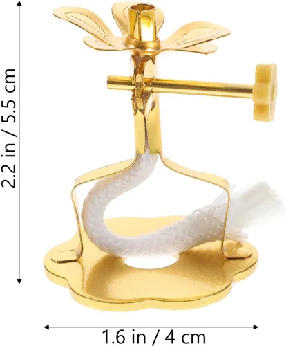 Vista 6 de DECHOUS 2 piezas de lámpara de aceite Soporte de mecha Estante de mecha Temple Pray Oil Candle Mechas Buddha Oil Lamp Parts Accesorios, pequeño