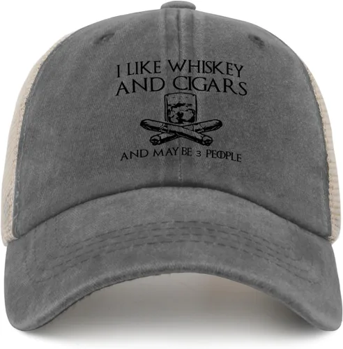 Vista 137 de Philysonic Funny Hat I Like Whisky and Cigars and Maybe 3 People Sombreros para Hombres Gorras de Béisbol Gorras Ajustables