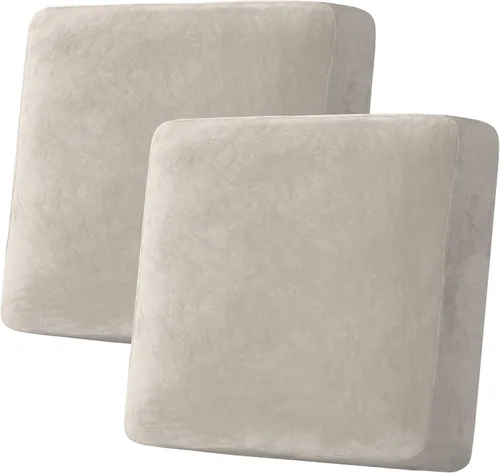 Vista 34 de H.VERSAILTEX Funda de cojín elástica de terciopelo para sofá, funda de cojín de felpa para cojines de silla, protector de muebles, cojín de asiento