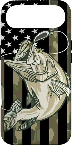 Vista 16 de Fishing Camouflage US American Flag Bass Fish Fisherman Camo Case for iPhone 17