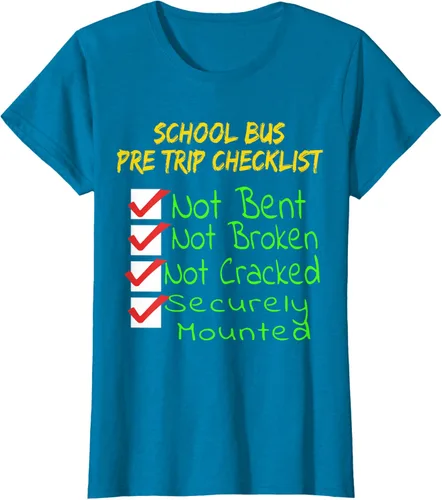 Vista 64 de Camiseta de camionero para conductor de autobús escolar CDL, Negro, S
