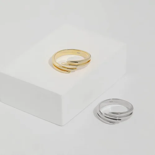 Vista 5 de Meissa Anillo de plata de ley para el pulgar para mujer, anillos de abrazo hechos a mano, apilable, tamaño ajustable