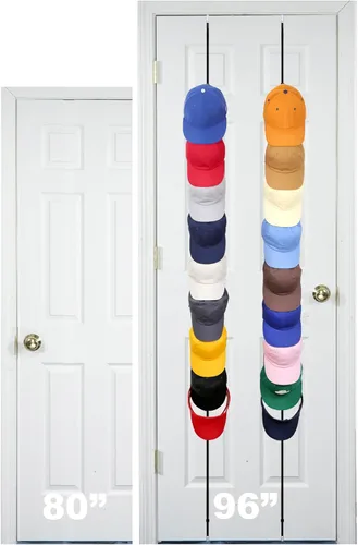 Vista 5 de Perfect Curve Estante para gorras Organizador de sombreros sobre la puerta Nueve ganchos con capacidad para 9-18 tapas Estante para gorras