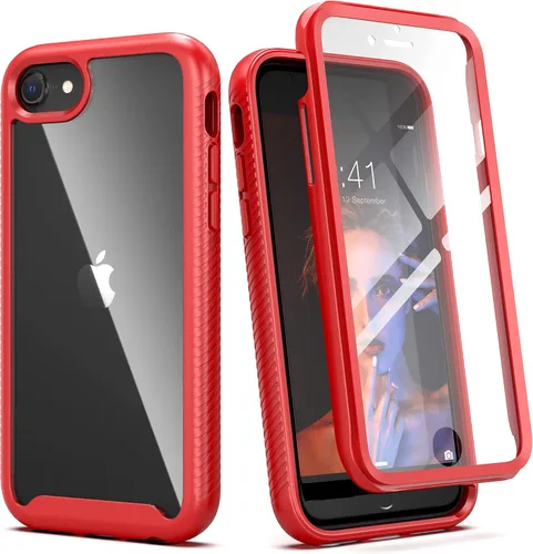 Vista 11 de IDweel para iPhone SE 2020, para iPhone 8 y 7 y SE 2022 (SE 2ª/3ª), funda protectora de cuerpo completo de ajuste delgado con amortiguación de Negro