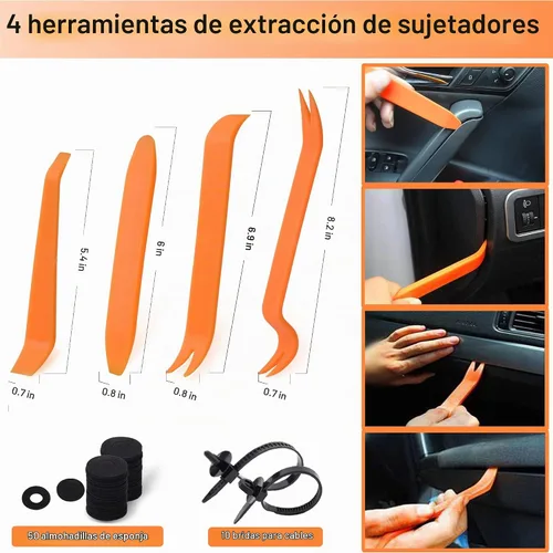 Vista 4 de Clips de retención de automóvil, 1105 piezas, clips de retención de empuje de plástico para panel de puerta de automóvil, kit de clips de 28