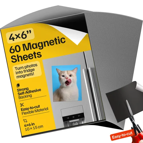Vista 13 de Hojas magnéticas adhesivas autoadhesivas fuertes 4 piezas (22x28 cm/8.5x11") – Papel magnético personalizable para fotos, imanes adhesivos