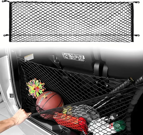 Vista 7 de Red de carga con gancho de poliéster negro para 2015-2025 Nissan Murano SUV Trunk