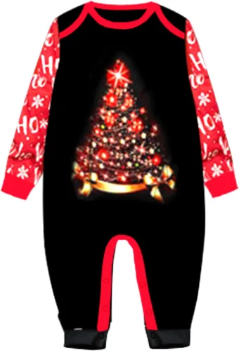 Vista 4 de FULA-bao Pijamas familiares de vacaciones a juego, pijamas de Navidad con estampado de mamá oso y pantalones a cuadros