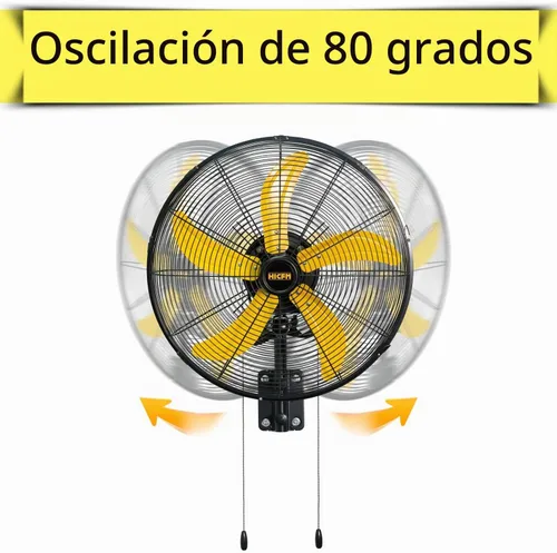 Vista 3 de HiCFM Ventilador oscilante de montaje en pared de 20 pulgadas, ventiladores