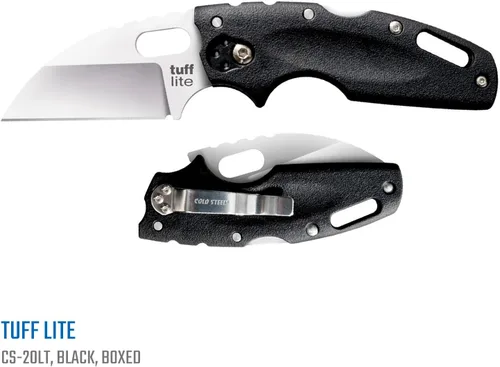 Vista 2 de Cold Steel Tuff Lite 2.5" Cuchillo de bolsillo plegable con hoja de 3.5" de AUS8A de pata de cabra ultra afilada y asa Griv-Ex
