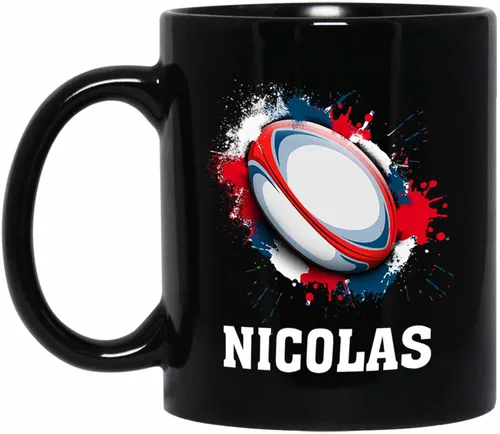 Vista 23 de Taza de café de fútbol personalizada con nombre, regalos para hombres, mujeres, amantes del fútbol, taza de cerámica negra personalizada de 11 onzas