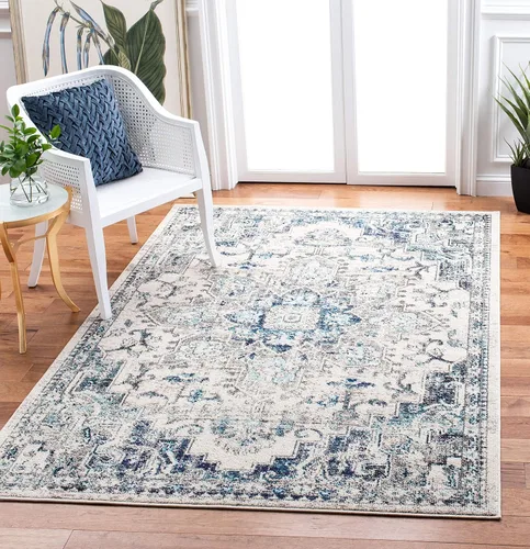 Vista 10 de Safavieh MAD473E - Tapete con diseño de medallón desgastado, bohemio elegante, colección Madison, no suelta pelos, fácil de cuidar, alto tránsito