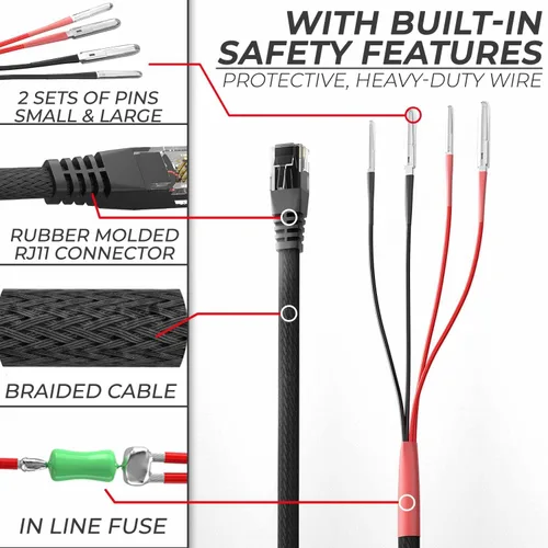 Vista 5 de Kit de cable de detección de radar para Escort, Uniden R1 R3 R7, Beltronics Valentine One Cable de alimentación para detector de radar Cable