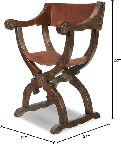 Vista 3 de ARTIZANSTORE Muebles de madera antiguos medievales Savonarola para decoración del hogar y la oficina