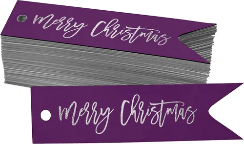 Vista 56 de Etiquetas colgantes con texto en inglés «Merry Christmas» para botellas de papel de aluminio, paquete de 50 unidades Aqua Blue