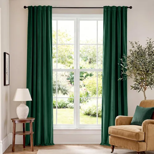 Vista 12 de Lazzzy Cortinas opacas de terciopelo beige de 84 pulgadas de largo con aislamiento térmico para oscurecer la habitación, cortinas forradas de lujo