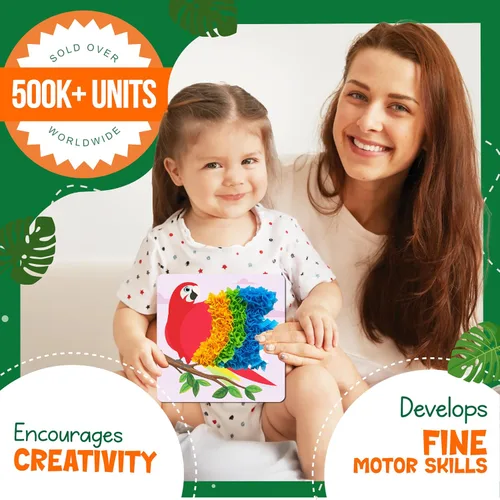 Vista 2 de jackinthebox Poke Poke Art - Temas de animales, arte y manualidades de tela sin desorden, kits de prensado de flores, regalo para niños, regalos