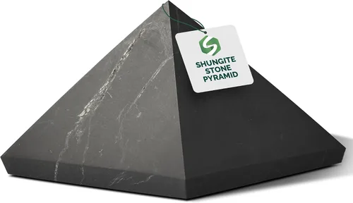 Vista 13 de Shungite World Auténtica pirámide de shungita pulida de 1.18 pulgadas / 1.18 pulgadas, cristal curativo natural de chakras, pirámide negra real