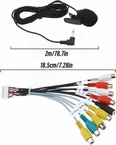 Vista 4 de Arnés de cableado RCA de 20 pines RCA Cable adaptador RCA estéreo de salida RCA Cable de extensión de cable de extensión Accesorios de coche