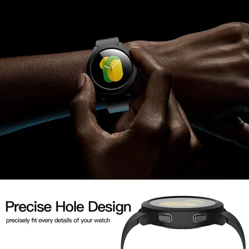 Vista 4 de Misxi - Juego de 2 fundas rígidas de policarbonato con protector de pantalla para Samsung Galaxy Watch 5 Galaxy Watch 4 de 40 mm, funda ultradelgada