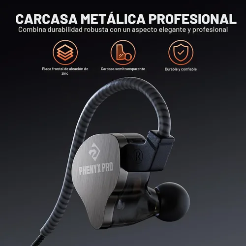Vista 7 de Phenyx Pro Auriculares híbridos con monitor intrauditivo de doble controlador PME-20