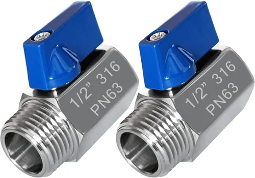 Vista 7 de Válvula de bola mini de acero inoxidable 316 Válvula de cierre de rosca NPT hembra x macho para agua, petróleo y gas