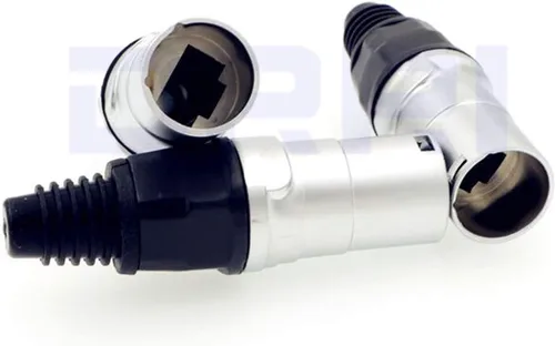 Vista 6 de 3 unids recto doble puerto RJ45 zócalo, Ethernet impermeable conector IP65 montaje en panel compatible CAT5e