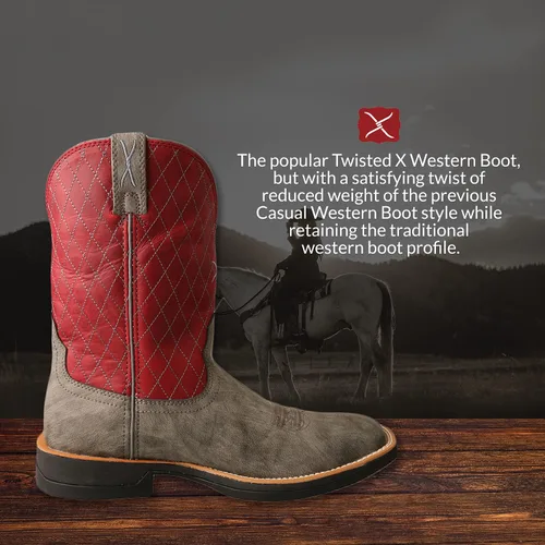 Vista 2 de Twisted X Botas Tech X de 11 pulgadas para hombre - Cómodas botas occidentales casuales para hombre
