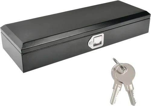 Vista 14 de Caja de herramientas de acero negro de 24 pulgadas, para camioneta, coche, remolque, almacenamiento en exterior, organizador de herramientas