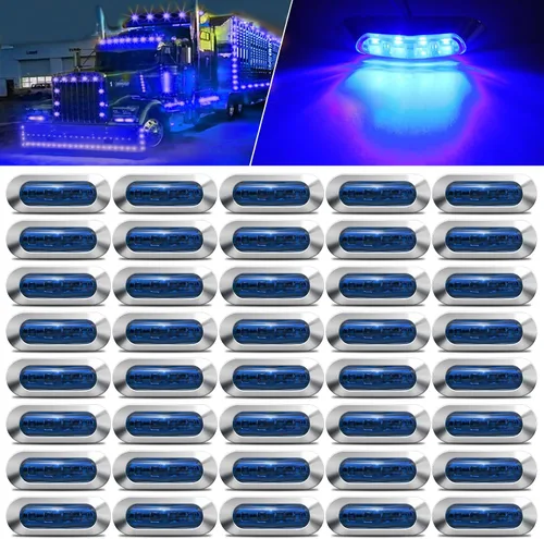 Vista 11 de ALFU 40 PCS Luces LED Ámbar DC 12-24V para Remolque, Luces Marcadoras Laterales Delanteras Traseras de Posición con Bisel Cromado para Remolque