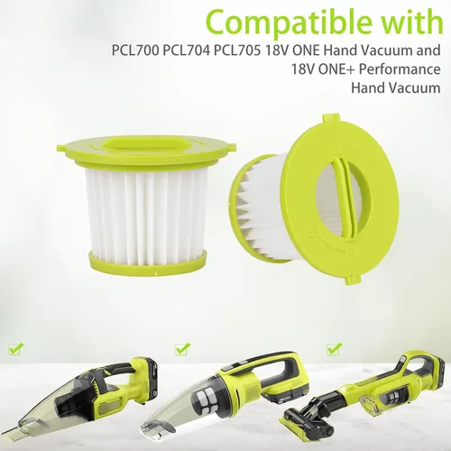 Vista 6 de Filtro de repuesto compatible con modelos de aspiradora de mano Ryobi ONE+ de 18 V PCL700 PCL704 PCL705 Comparar con el número de pieza A32F05N