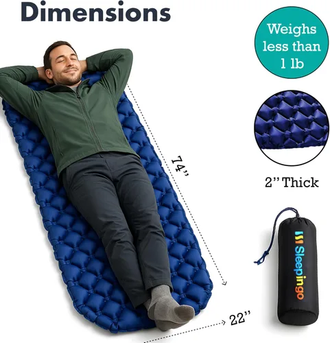 Vista 3 de Sleepingo Colchoneta de dormir ultraligera - Colchón inflable y compacto de aire de camping para mochileros, senderismo - Nuevo