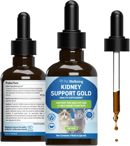 Vista 11 de Pet Wellbeing Soporte renal Gold para gatos – Apoya la función renal normal y la desintoxicación, hidratación saludable y energía con Rehmannia