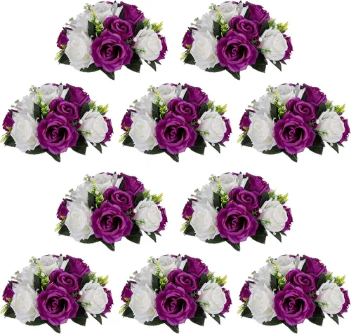 Vista 47 de NUPTIO Rosas Artificiales Negras Flores: Ramo de Flores Falsas Decoraciones de Halloween - 15 Cabezas Centros de Mesa de Rosas Artificiales con Base