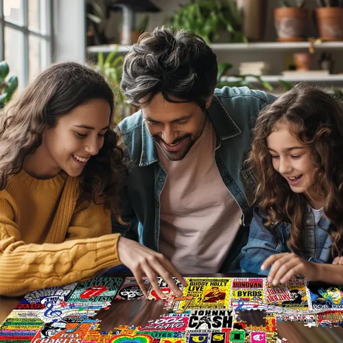 Vista 4 de White Mountain Puzzles I Love Music - Rompecabezas de 1000 piezas