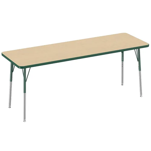 Vista 73 de FDP - Mesa rectangular para actividades escolares y de oficina (24 x 36 pulgadas), patas estándar con deslizadores giratorios, altura ajustable