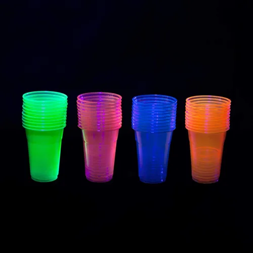 Vista 3 de Party Essentials Vasos de plástico suave de 16 onzas para fiesta, 40 unidades, colores neón surtidos
