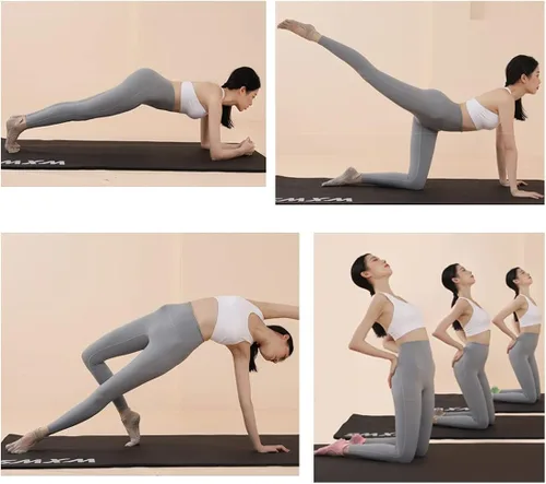 Vista 6 de Calcetines antideslizantes de cinco dedos para mujer, adecuados para ballet, yoga, pilates, barre, fitness, antideslizantes, 2 pares