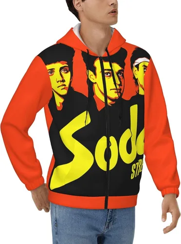 Vista 2 de Soda Music And Stereo Men's Hoodie Full Zip Long Sleeve Sweatshirt Printed Casual Shirt Hoodie