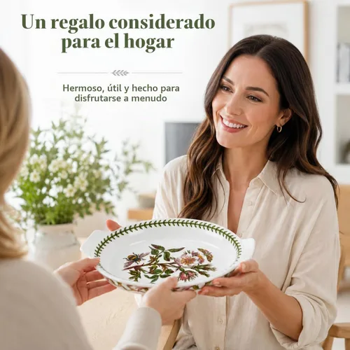 Vista 6 de Portmeirion Botanic Garden - Plato ovalado para gratinar de 10 pulgadas, diseño de rosa de perro, plato para hornear de porcelana duradera
