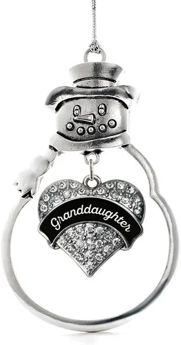 Vista 8 de Inspired Silver - Big Sis - Adorno de Navidad plateado - Adorno de árbol de Navidad con dije de corazón con circonita cúbica - Decoración colgante