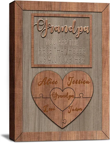 Vista 14 de Eternalart Regalos únicos para papá, abuelo, esposo de hija, hijo, esposa, impresiones en lienzo personalizadas con nombres de niños para padre