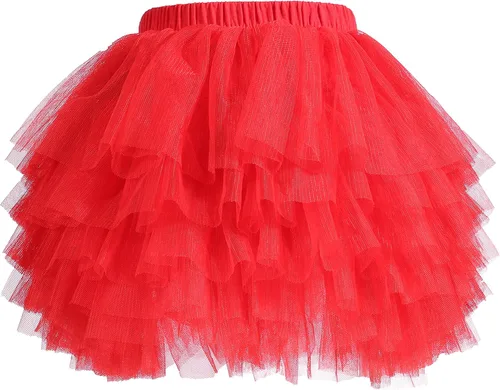 Vista 8 de Falda de Tutú para Bebés y Niñas, 6 Capas de Tul para Niñas de 1 a 8 Años Negro